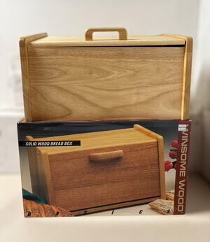 Vintage Winsome Wood Bread Box | Countertop Kitchen Storage with Original Box